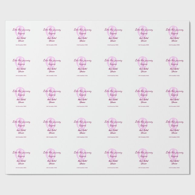 låt resan börjar bröllopsfest lägg till namn pin presentpapper (Platt)