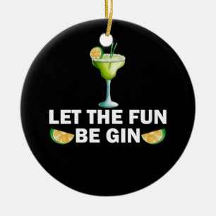 Låt Roligten bli glad.. Party Cocktail. Julgransprydnad Keramik
