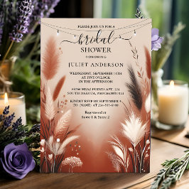 Låt Rustic Boho Autumn Ombre Brown Möhippa Inbjudningar