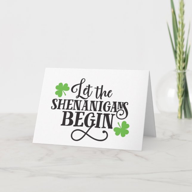 LÅT SHENANGANS BÖRJA MED KÄRLEK ST-PATRICKER KORT (Framsida)
