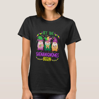 Låt Shenanigan påbörja Mardi Gras Garden Gnome L. T Shirt