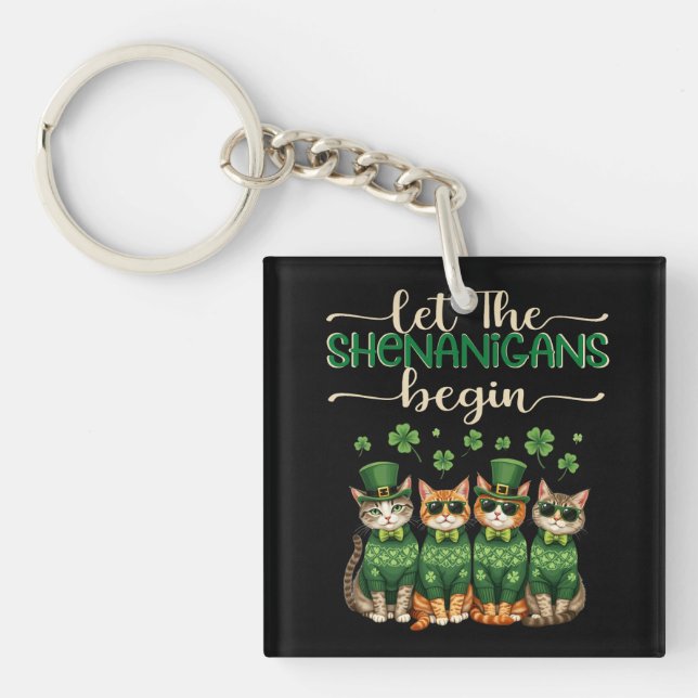 Låt shenaniganerna börja katternas akryliska nycke (Framsidan)