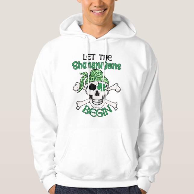 Låt shenaniganerna börja Sankt Patrick dag Hoodie (Framsida)