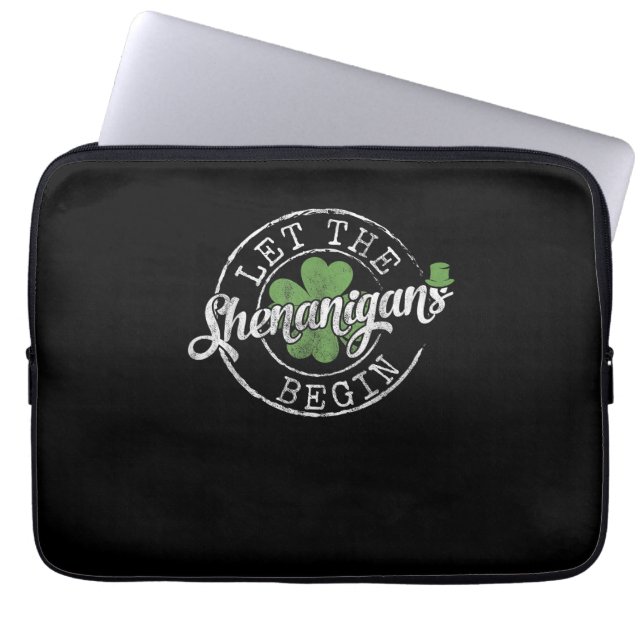 Låt Shenanigans börja Funny Klöver St Patrick Laptop Fodral (Framsidan)