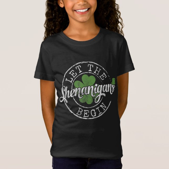 Låt Shenanigans börja Funny Klöver St Patrick T Shirt (Framsida)