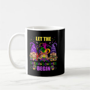 Låt Shenanigans börja Funny Mardi Gras Gnome L. Kaffemugg