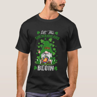 Låt Shenanigans börja Gnome Shamrock Tie Dye St Pa T Shirt