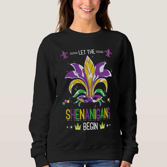 Låt Shenanigans börja i maskerad Costume Mardi T Shirt (Framsida)
