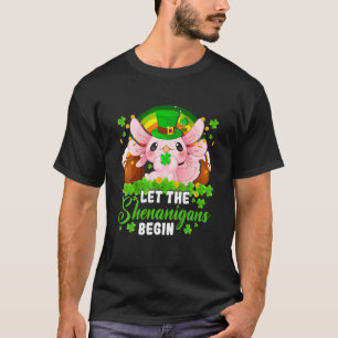 Låt Shenanigans börja Kawaii Axolotl St Patric T Shirt