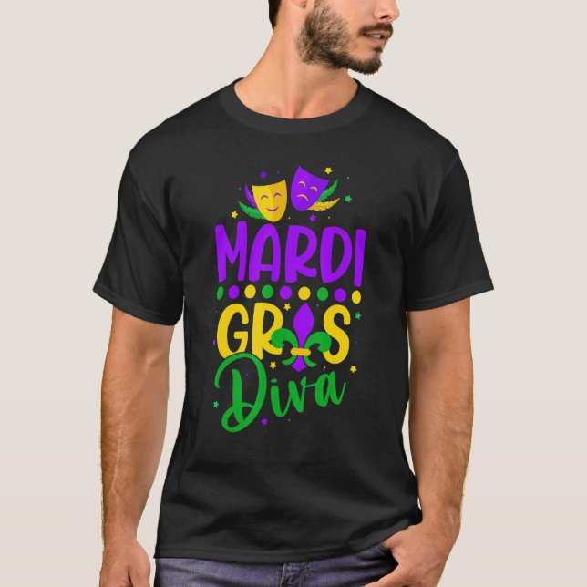 Låt Shenanigans börja Mardi Gras diva T Shirt (Framsida)