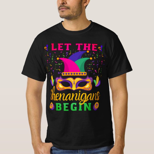 Låt Shenanigans börja Mardi Gras Festival T-S T Shirt (Framsida)