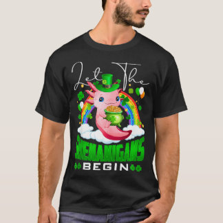 Låt Shenanigans börja med Axolotl Rainbow St Patri T Shirt