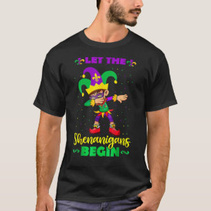Låt shenanigans börja med Dabbing Boy Jester Mardi T Shirt