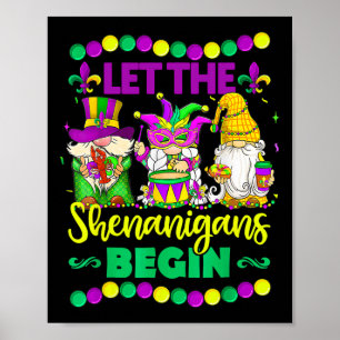 Låt Shenanigans börja med Gnomes Mardi Gras Kids M Poster