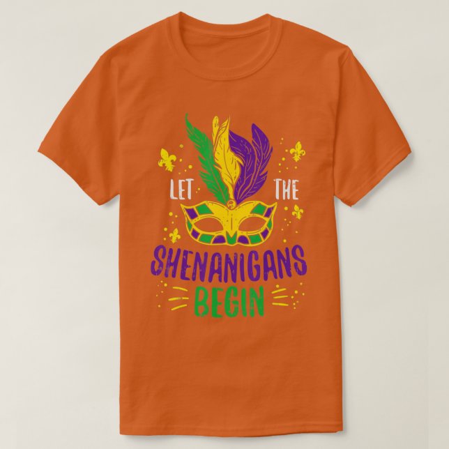 Låt Shenanigans börja med Jester Funny Mardi Gras T Shirt (Design framsida)