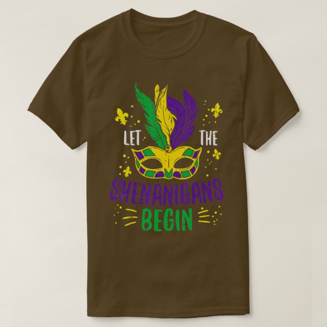 Låt Shenanigans börja med Jester Funny Mardi Gras T Shirt (Design framsida)
