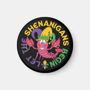 Låt shenanigans börja med Kräftor Mardi Gras Magnet