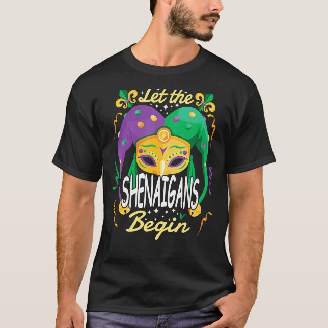 Låt shenanigans börja med Mardi Gras 1 T Shirt (Framsida)