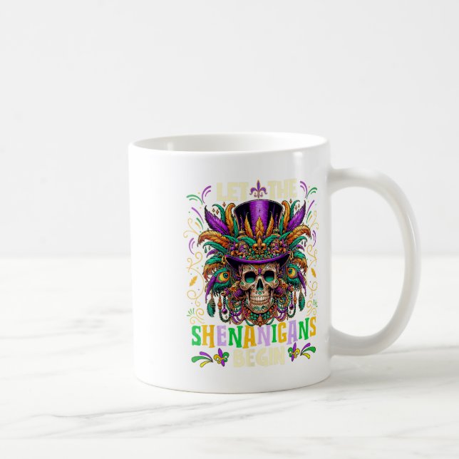 Låt Shenanigans börja med Mardi Gras 2025 Kids Man Kaffemugg (Höger)