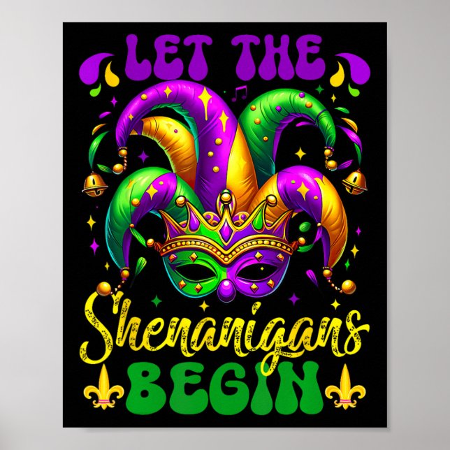Låt Shenanigans börja med Mardi Gras 2025 Kids Man Poster (Framsidan)