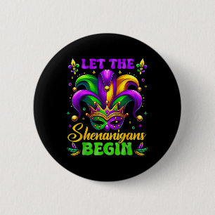 Låt shenanigans börja med Mardi Gras 4 Knapp