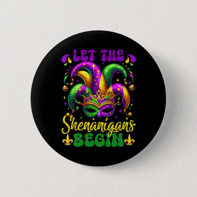 Låt shenanigans börja med Mardi Gras 5 Knapp (Framsida)