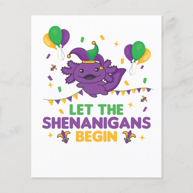 Låt Shenanigans börja med Mardi Gras Axolotl (Framsida)
