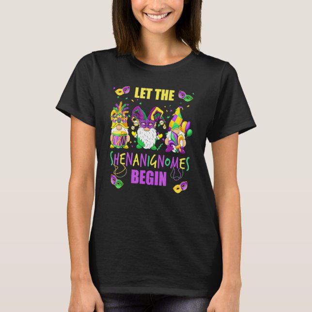 Låt Shenanigans börja med Mardi Gras Gnomes Kids M T Shirt (Framsida)