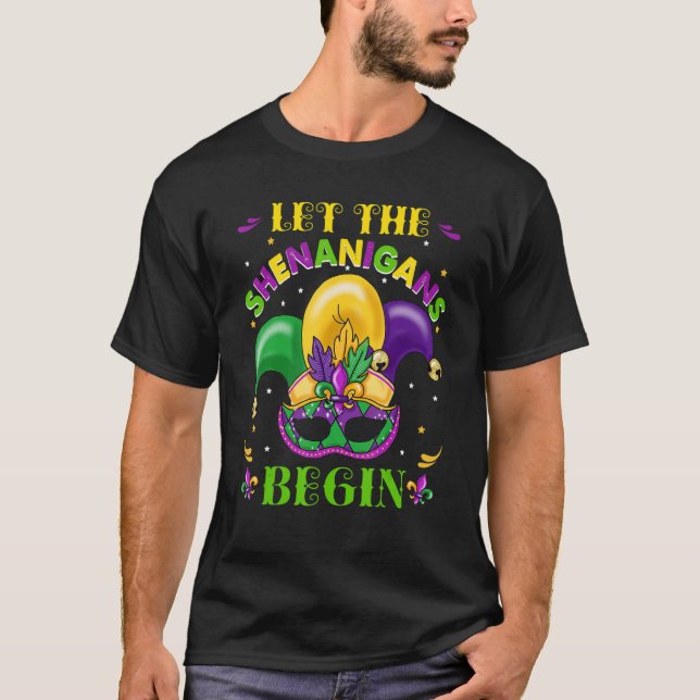 Låt Shenanigans börja med Mardi Gras Jester Hat Co T Shirt (Framsida)