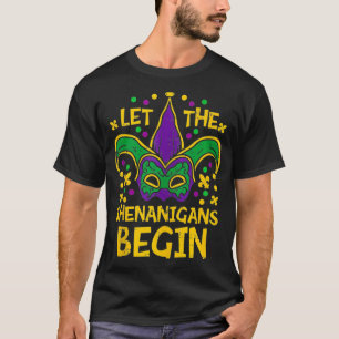 Låt Shenanigans börja med Mardi Gras Jester Hat Mo T Shirt