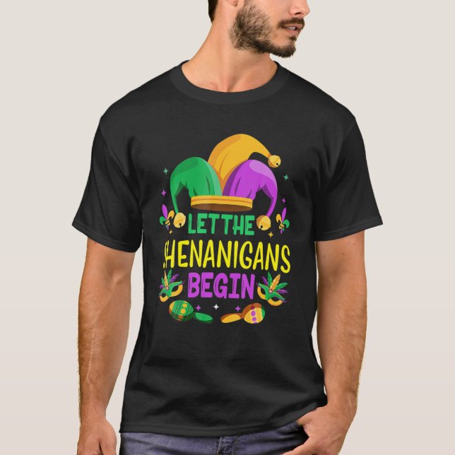 Låt shenanigans börja med Mardi Gras Kids Manar Wo T Shirt (Framsida)