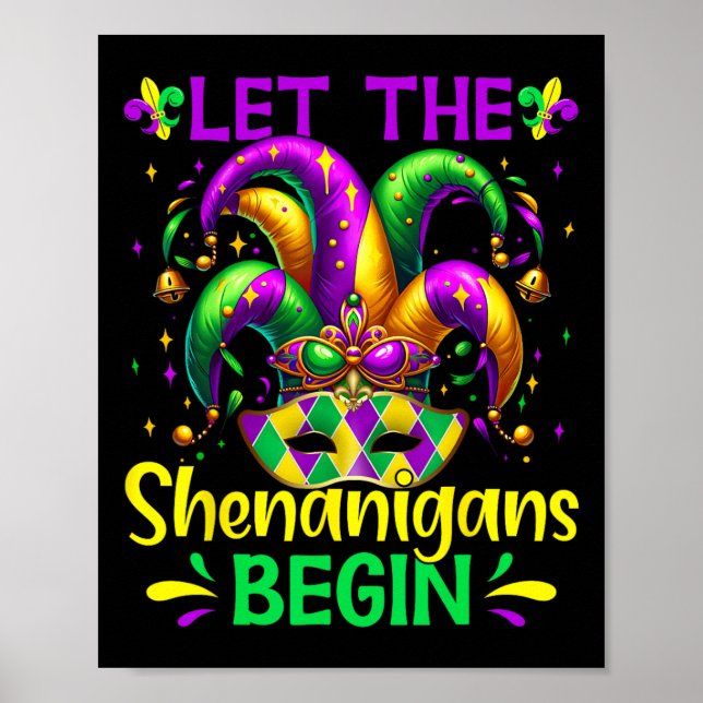 Låt Shenanigans börja med Mardi Gras Poster (Framsidan)