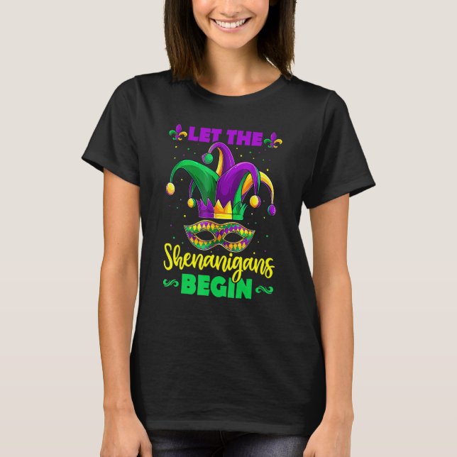 Låt Shenanigans börja med Mardi Gras S, Kids Manar T Shirt (Framsida)