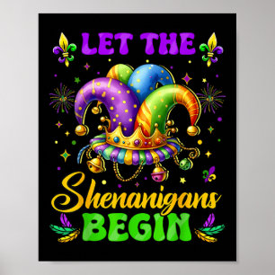 Låt Shenanigans börja med Mardi Gras Shirts Manar  Poster
