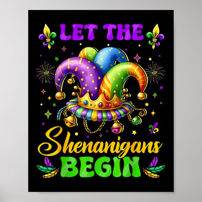 Låt Shenanigans börja med Mardi Gras Shirts Manar  Poster (Framsidan)