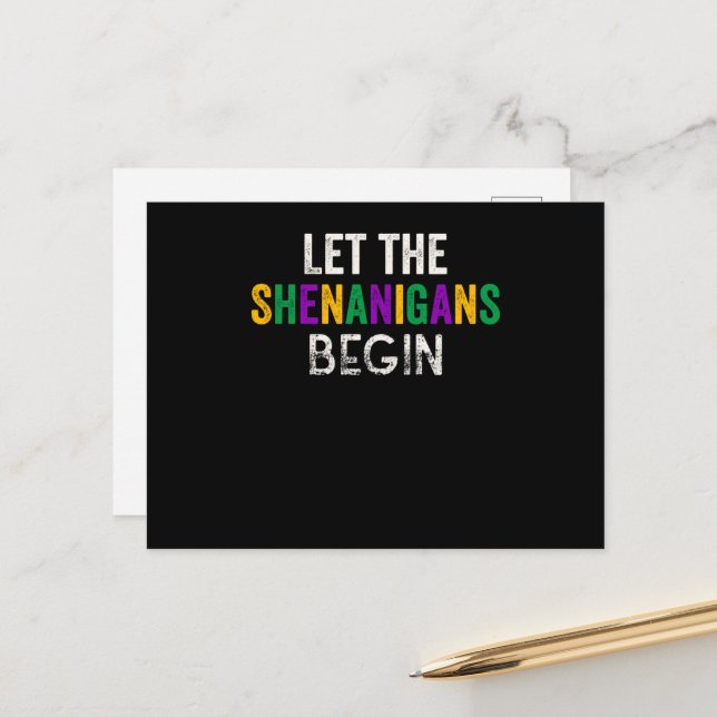 Låt Shenanigans börja med Mardi Gras Vykort (Fram/Back In Situ)