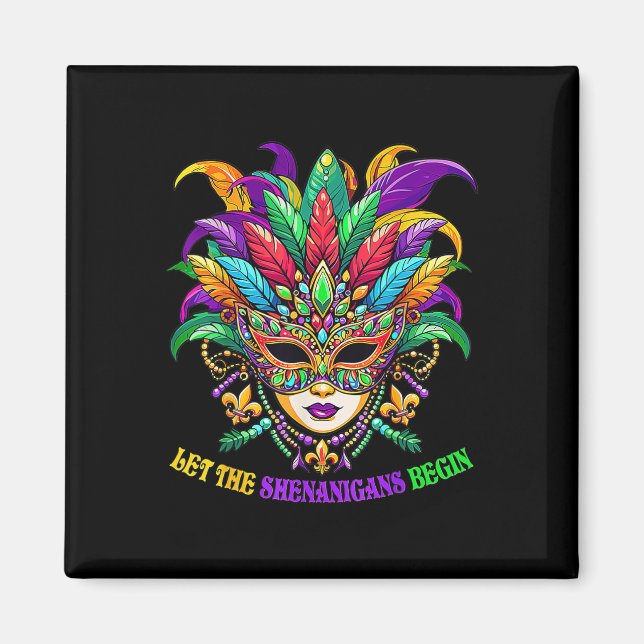 Låt shenanigans börja med Mardi Gras Womens Magnet (Framsidan)