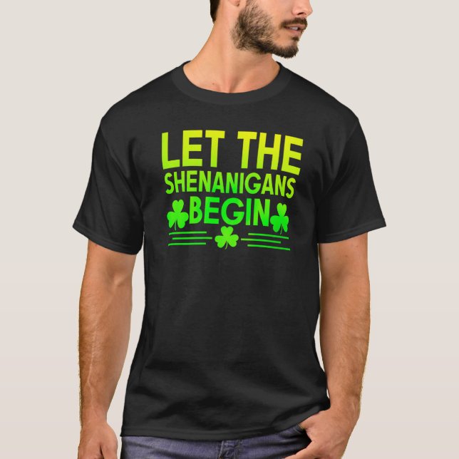 Låt shenanigans börja med St patricks day Irish Pa T Shirt (Framsida)