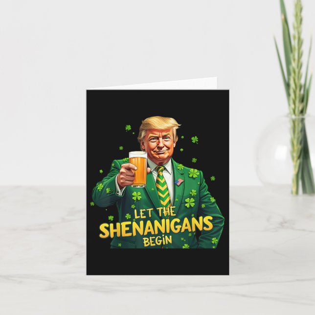 Låt Shenanigans börja nuny Trump St Patrick Kort (Framsida)