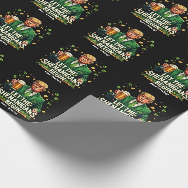 Låt Shenanigans börja på en nuny Trump St. Patrick Presentpapper (Hörn)
