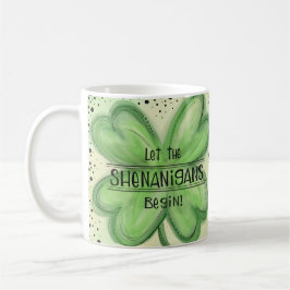Låt Shenanigans börja Roligten Shamrock Kaffemugg