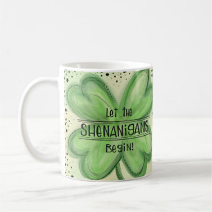Låt Shenanigans börja Roligten Shamrock Kaffemugg