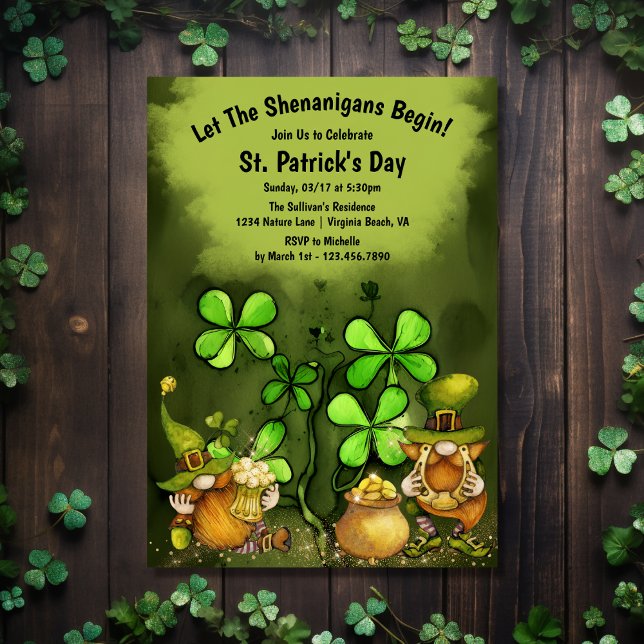 Låt shenanigans börja Sankt Patrick-dagen Party Inbjudningar (Front - Let the Shenanigans Begin St. Patrick's Day Party Invitation)