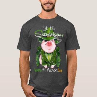 Låt Shenanigans börja Shamrock Funny Gris St. T Shirt