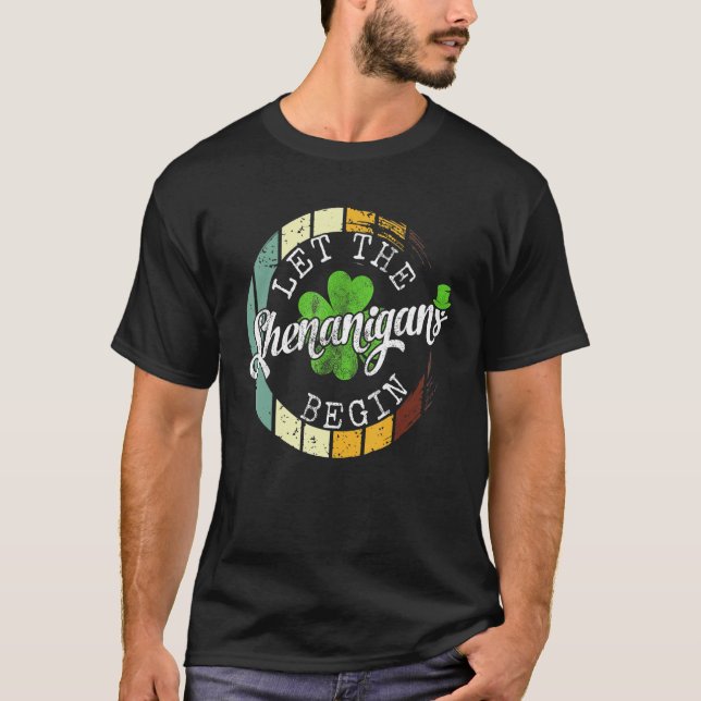 Låt shenanigans börja Shamrock St Patricks Da T Shirt (Framsida)