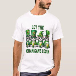 Låt shenanigans börja St. Patrick's - Cat T Shirt