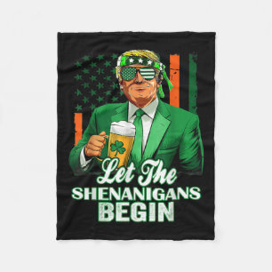 Låt shenanigans börja trunkera St patricks day Fleecefilt