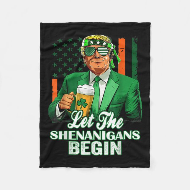Låt shenanigans börja trunkera St patricks day Fleecefilt (Framsidan)