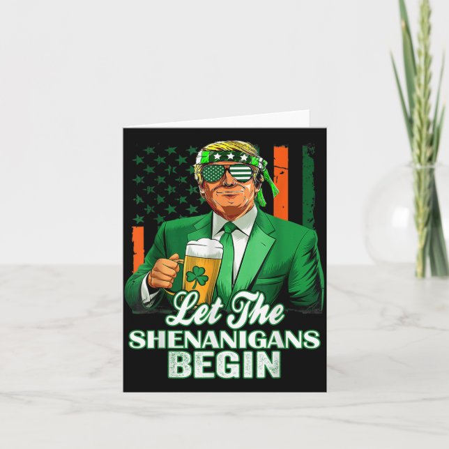 Låt shenanigans börja trunkera St patricks day Kort (Framsida)