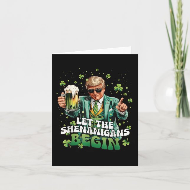 Låt shenanigans börja trunkera St patricks day Kort (Framsida)